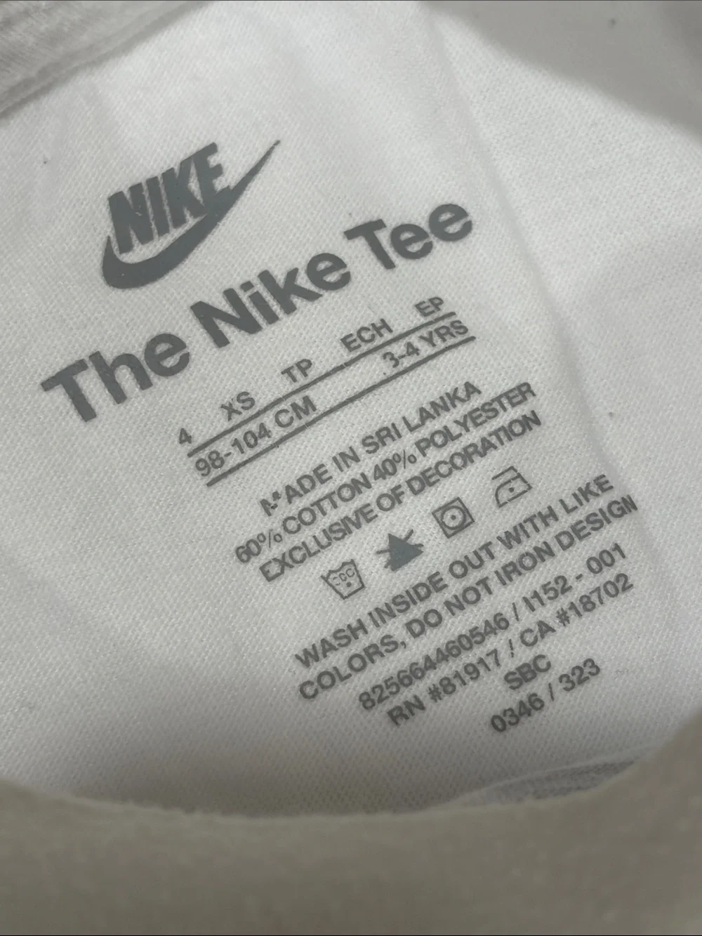 Nike White Short-Sleeve Tee with Blue Logo
